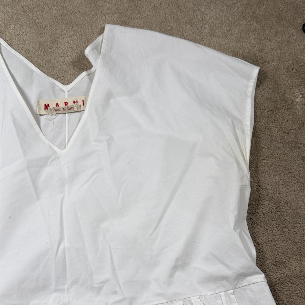 Marni White V-Neck Blouse - Picture 4 of 9